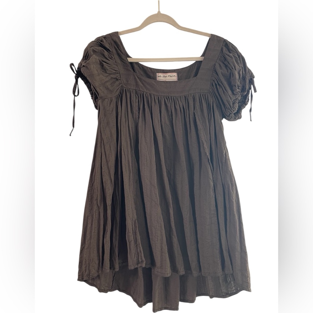 We The Free Green Puff Sleeve Tunic